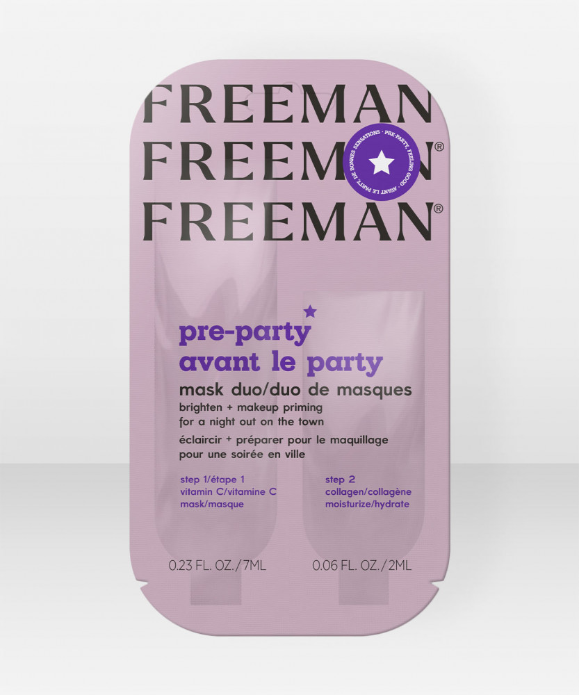 Freeman Beauty Pre-Party Bright + Makeup Priming Mask Duo Sachet 7+2ml