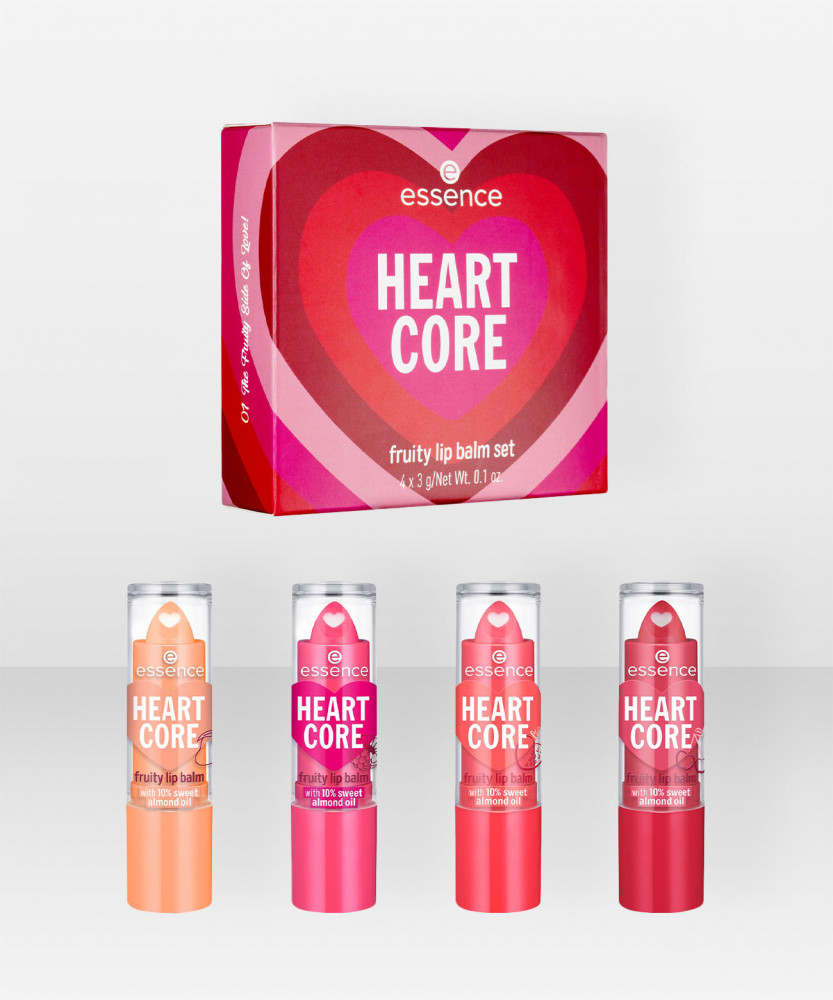 essence HEART CORE fruity lip balm set 01 The Fruity Side Of Love!