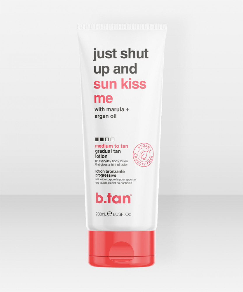 b.tan just shut up & sunkiss me - medium to tan everyday glow lotion 236ml