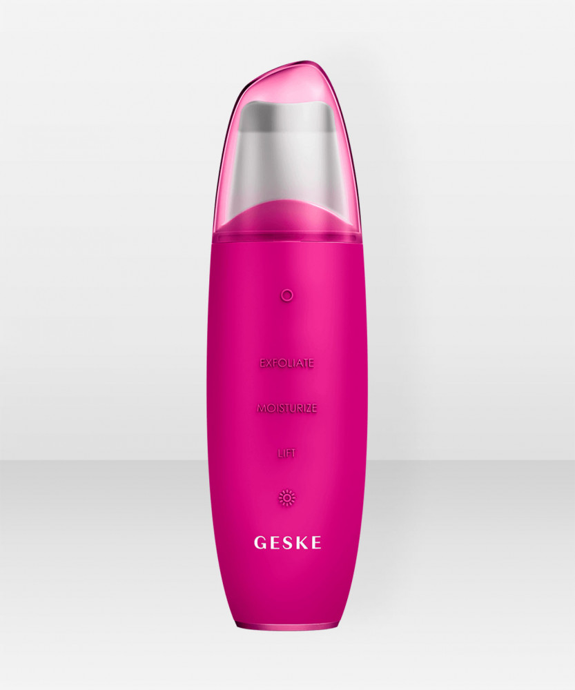 GESKE SmartAppGuided™ MicroCurrent Skin Scrubber & Blackhead Remover | 9 in 1 Magenta