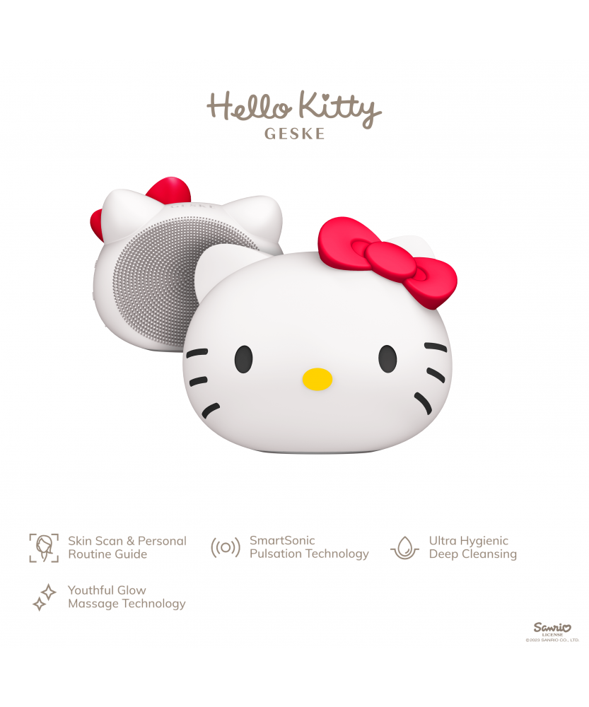 GESKE SmartAppGuided™ Sonic Facial Brush | 4 in 1 Hello Kitty Starlight