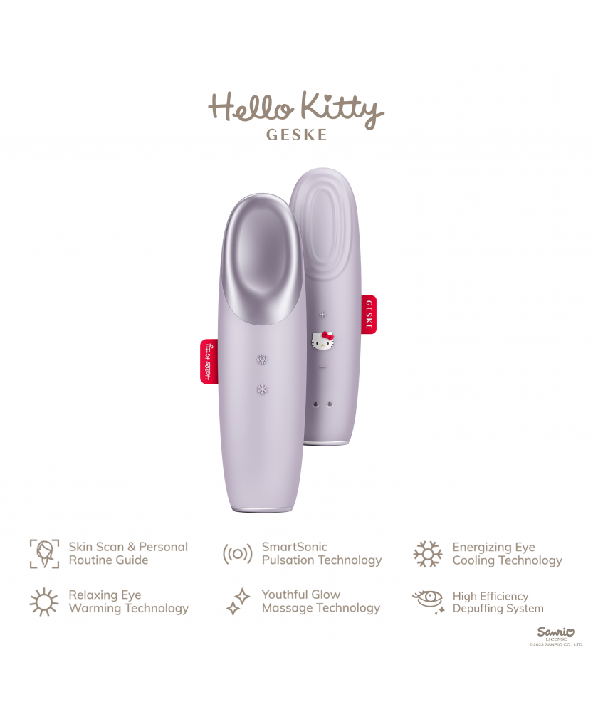 GESKE SmartAppGuided™ Warm & Cool Eye Energizer | 6 in 1 Hello Kitty Purple