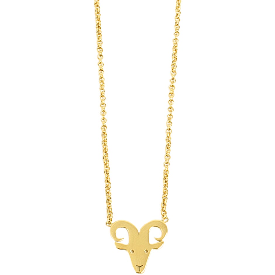 A&C Oslo Zodiac Steel Gold Necklace Aries