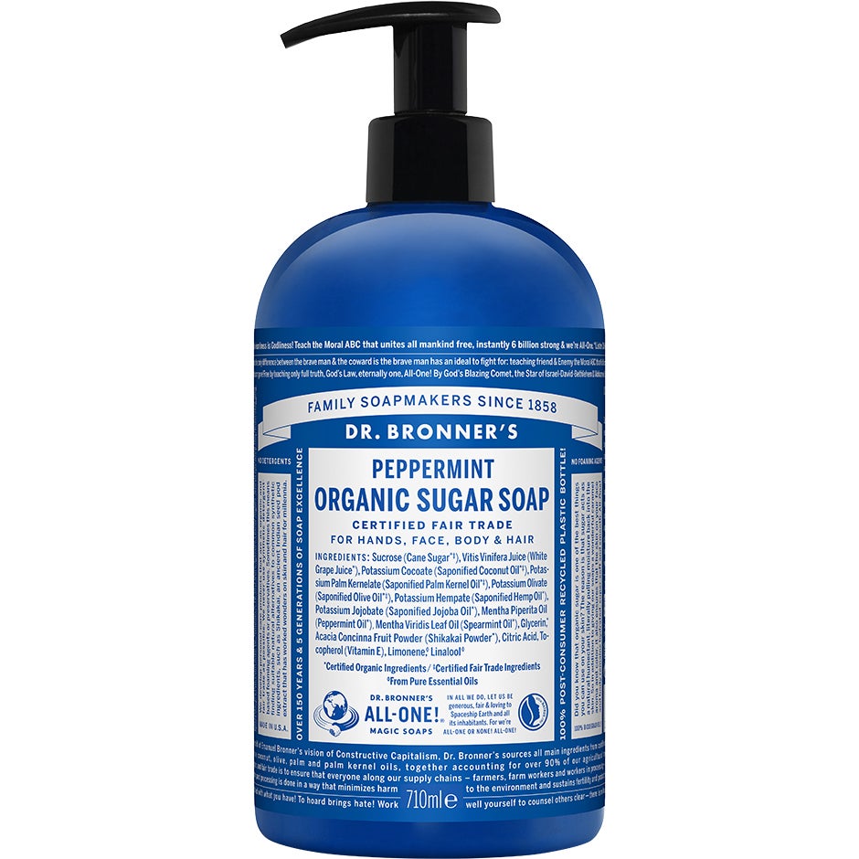 Dr. Bronner's Organic Hand & Body Shikakai Soap Spearmint Peppermint 710 ml