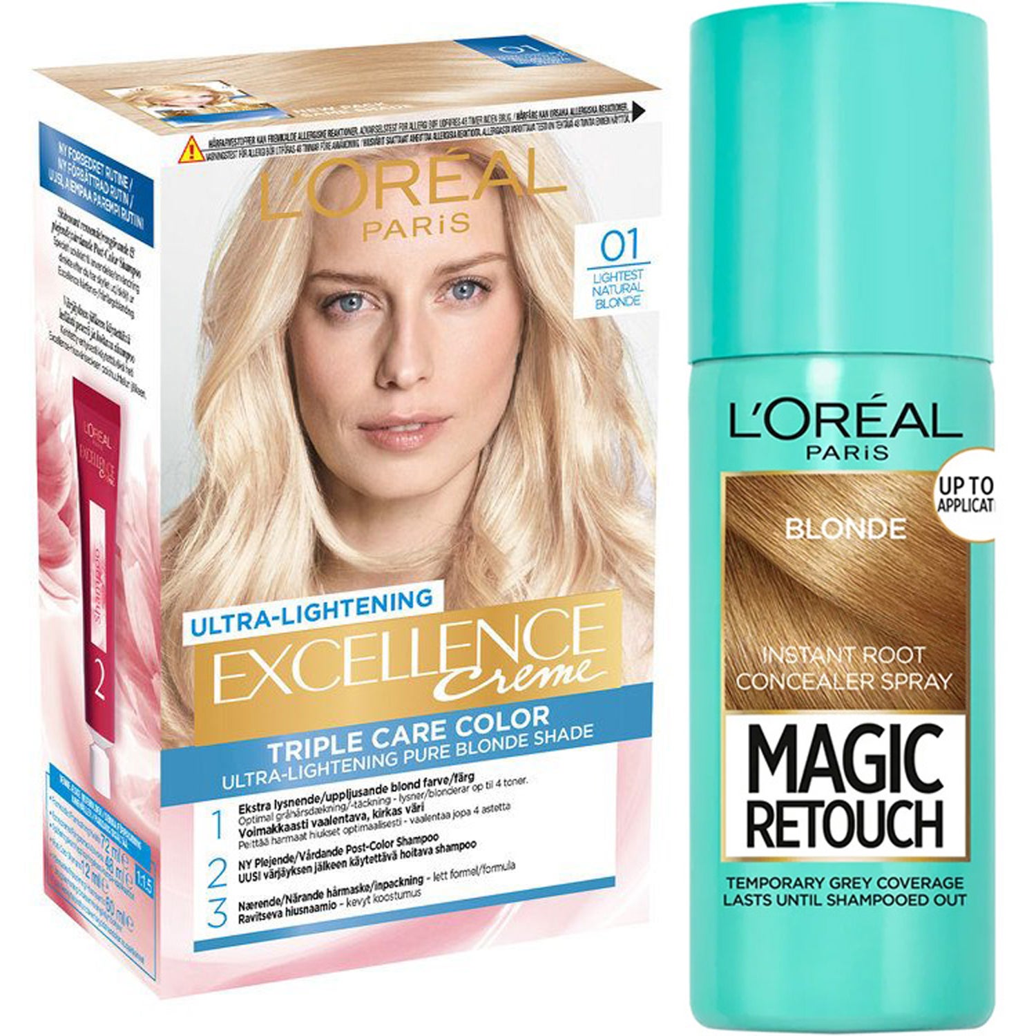 L'Oréal Paris Excellence 01 + Magic Retouch Blonde