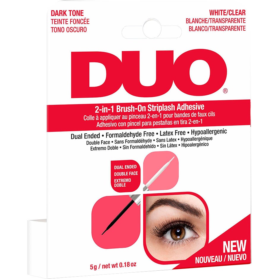 Andrea DUO 2-in-1 Brush-On Adhesive Clear & Dark 5 g