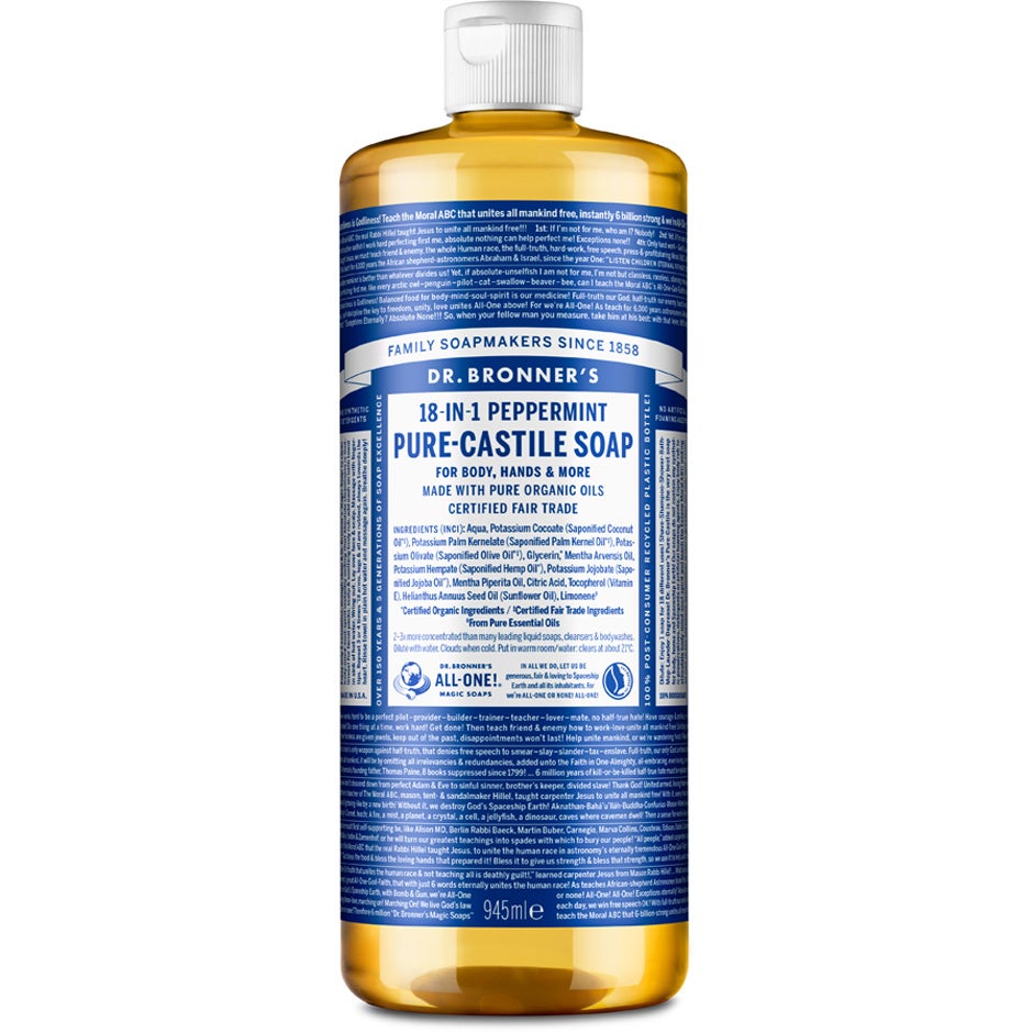 Dr. Bronner's Pure Castile Liquid Soap Peppermint 945 ml