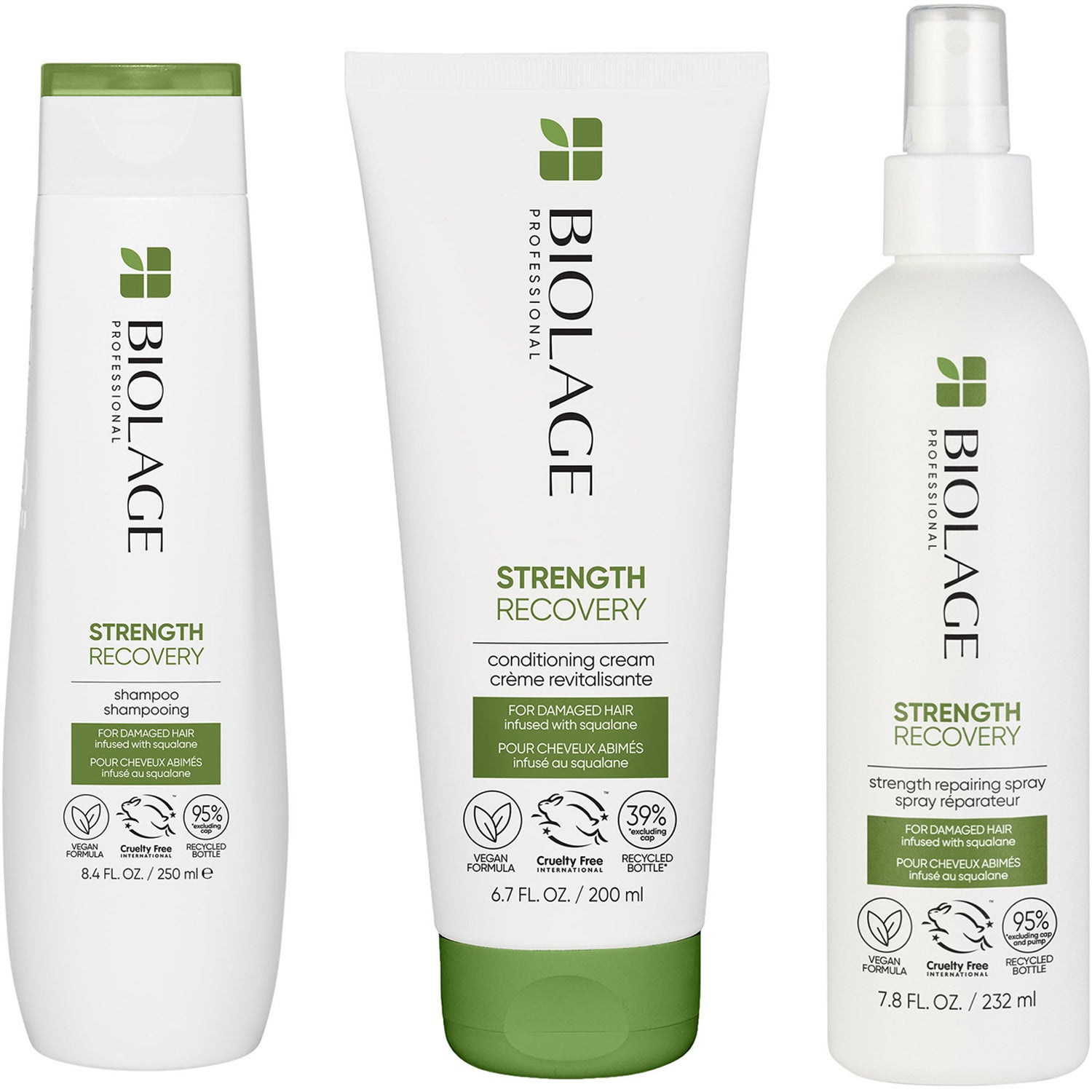 Biolage Strength Recovery Routine for damaged hair With Recovery Spray