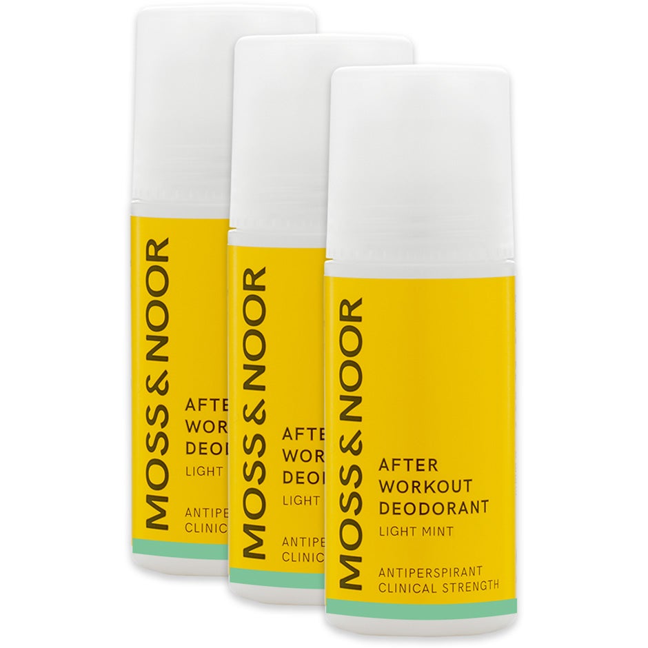 Moss & Noor After Workout Deodorant Light Mint 3 pack - 180 ml