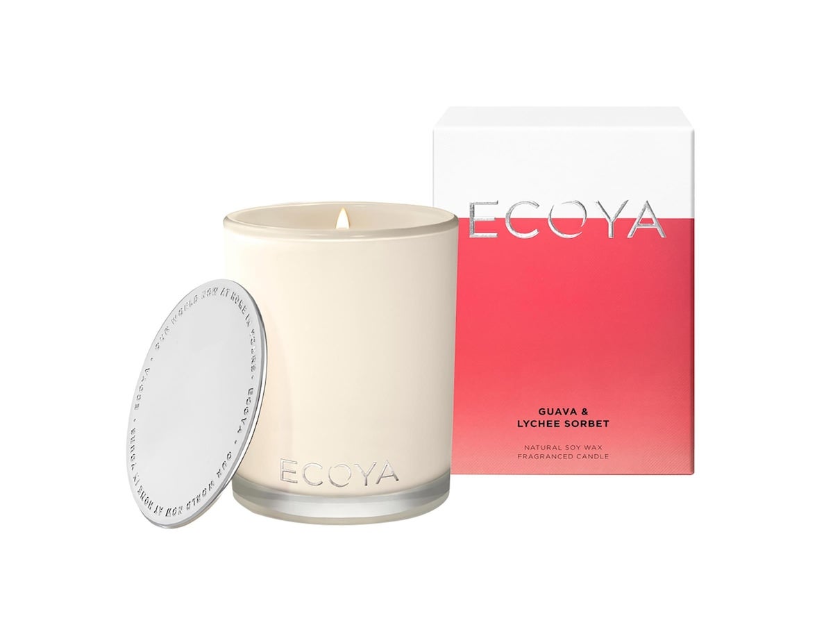 Ecoya Guava & Lychee Candle 400 gr 80t brennetid - 400 g