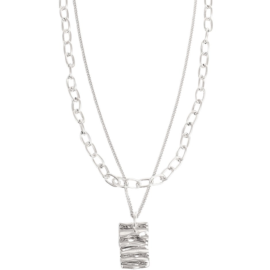 A&C Oslo Waves Collection Double Necklace Silver