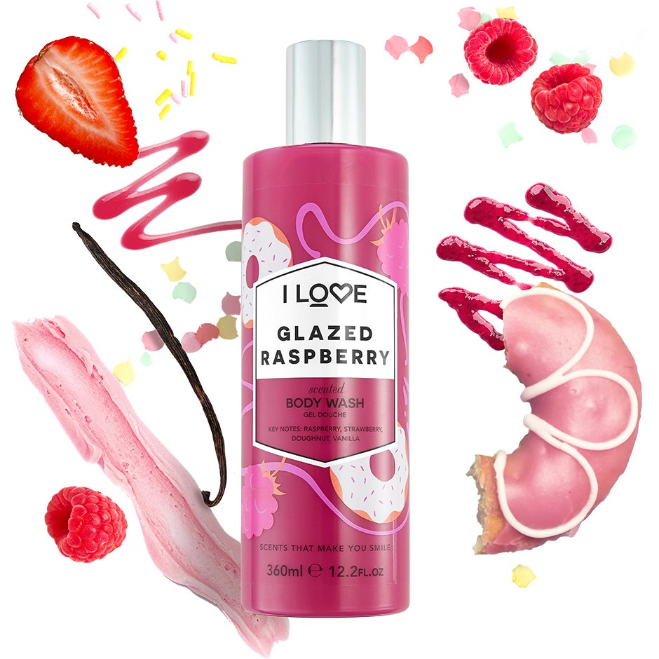 I Love Glazed Raspberry Scented Body Wash - 360 ml