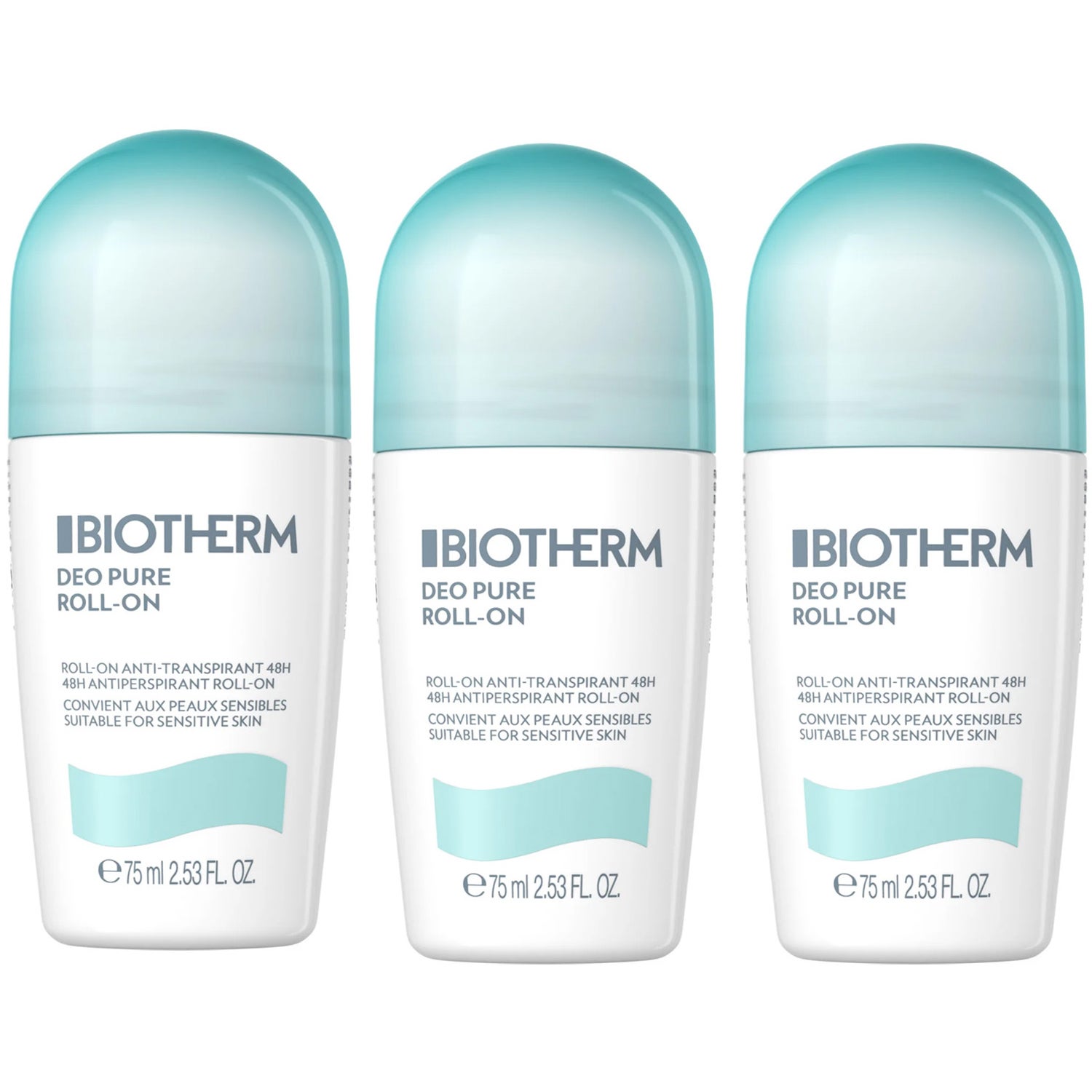 Biotherm Deo Pure Roll-On 3 x 75 ml - 225 ml