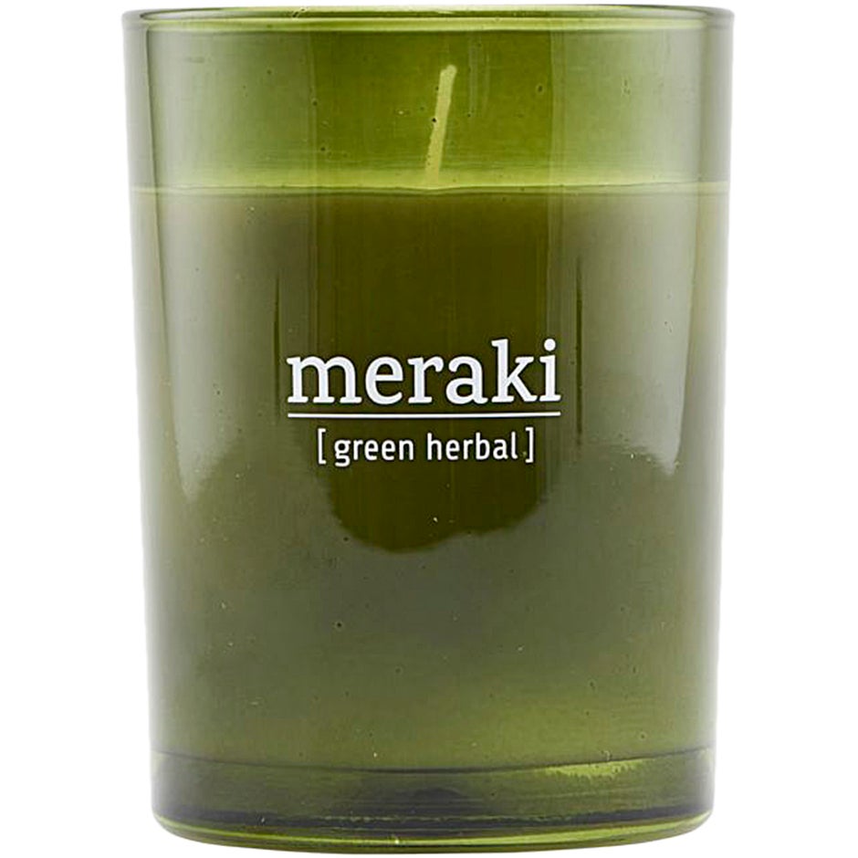 Meraki Green Herbal Scented Candle Large - 35 hours