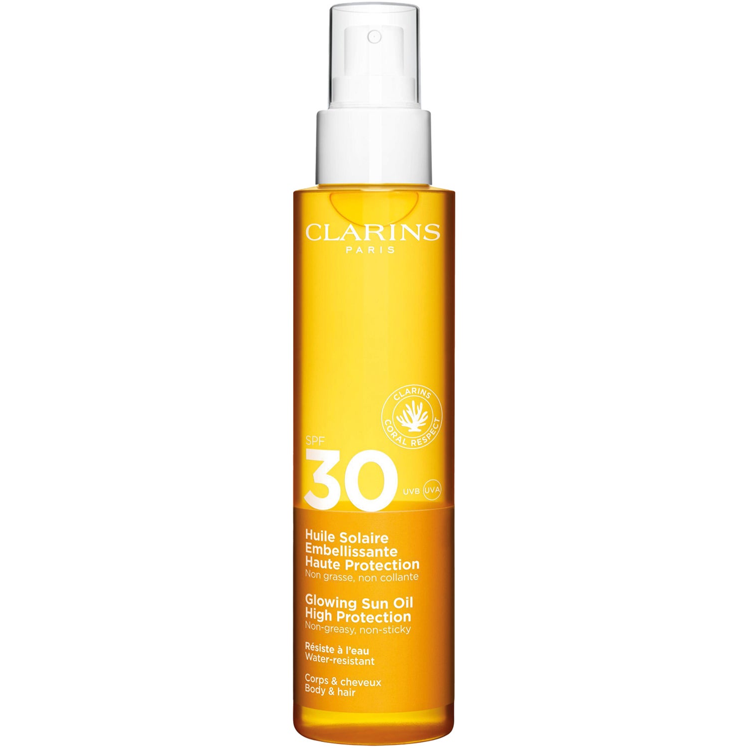 Clarins Glowing Sun Oil High Protection SPF30 Body & Hair - 150 ml