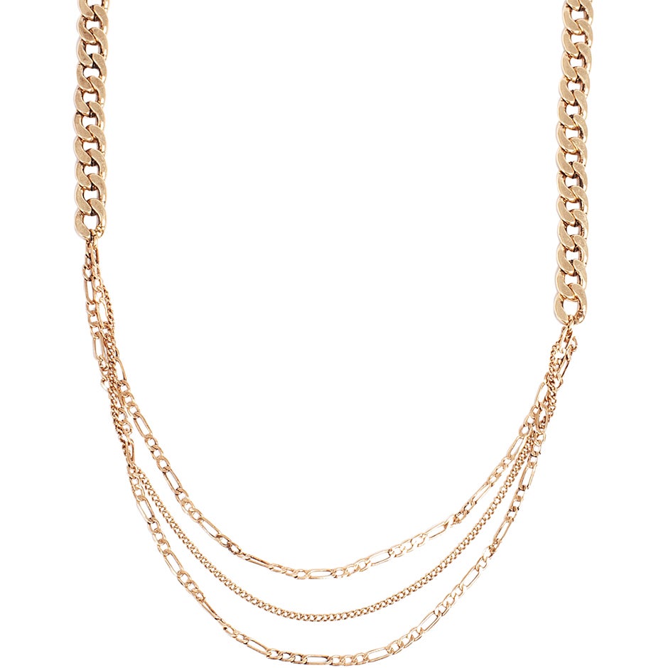 A&C Oslo 3 Row Cain Necklace Gold