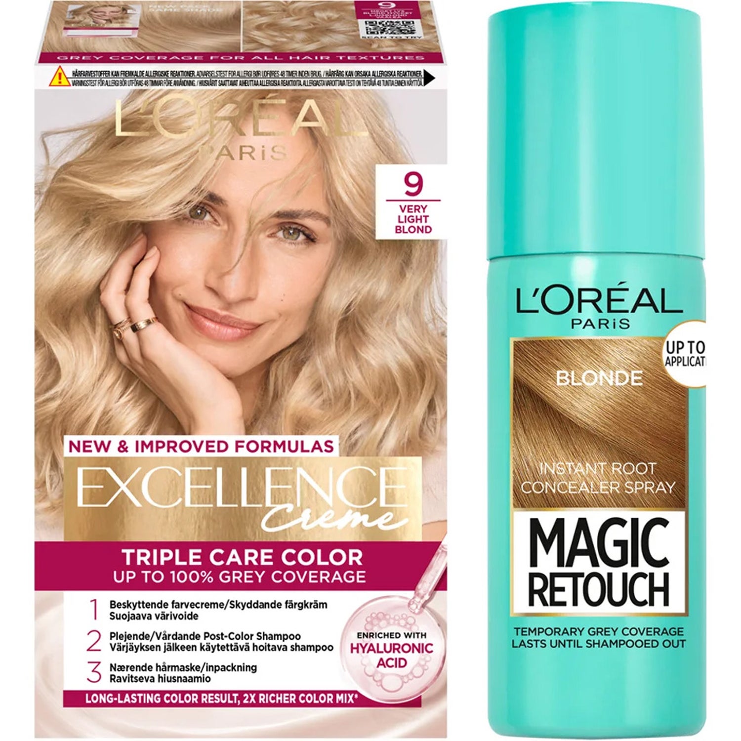 L'Oréal Paris Excellence Excellence 9 Very Light Blonde + Magic Retouch Roots 5 Blonde