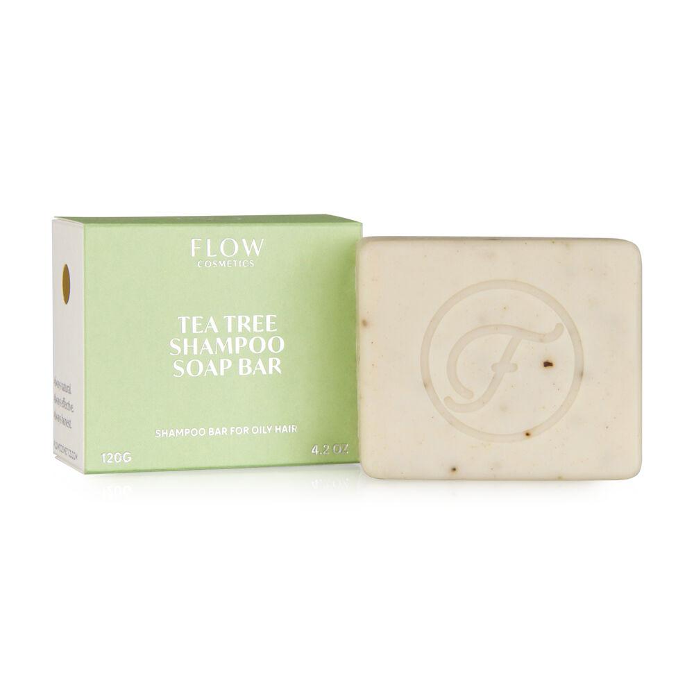 Flow Cosmetics Tea Tree Shampoo Bar - Palashampoo rasvoittuville hiuksille