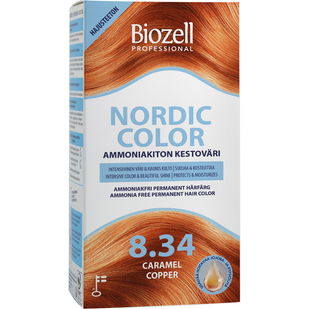 Biozell Professional Nordic Color - Kestoväri 8.34 Caramel Copper