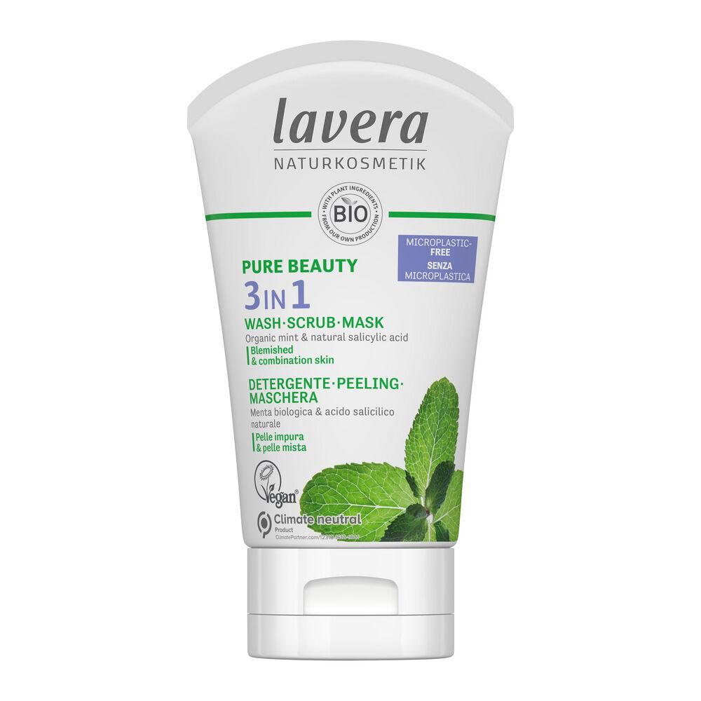 Lavera 3 in 1 Wash, Scrub, Mask -Monitoimi Puhdistusaine