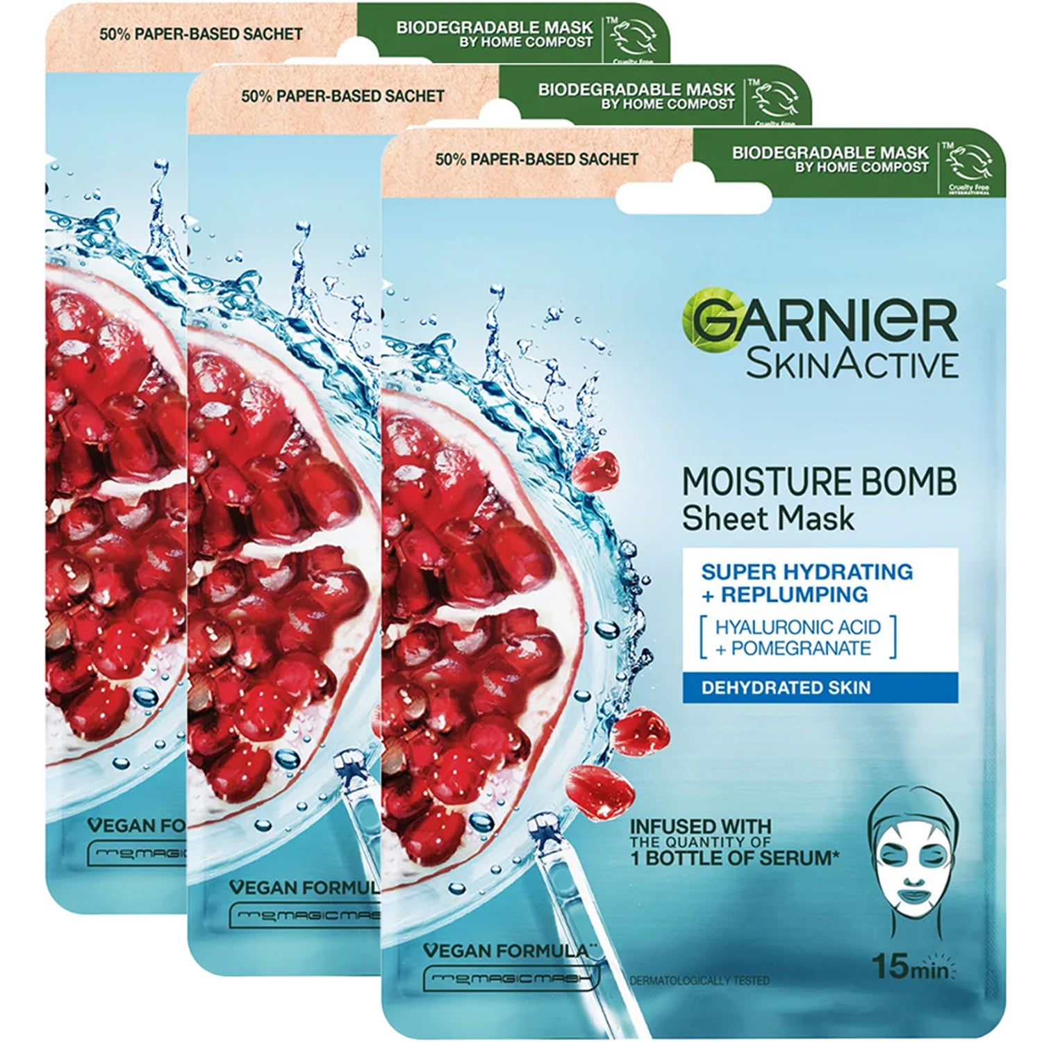 Garnier Garnier Pomegranate Sheet Mask Trio