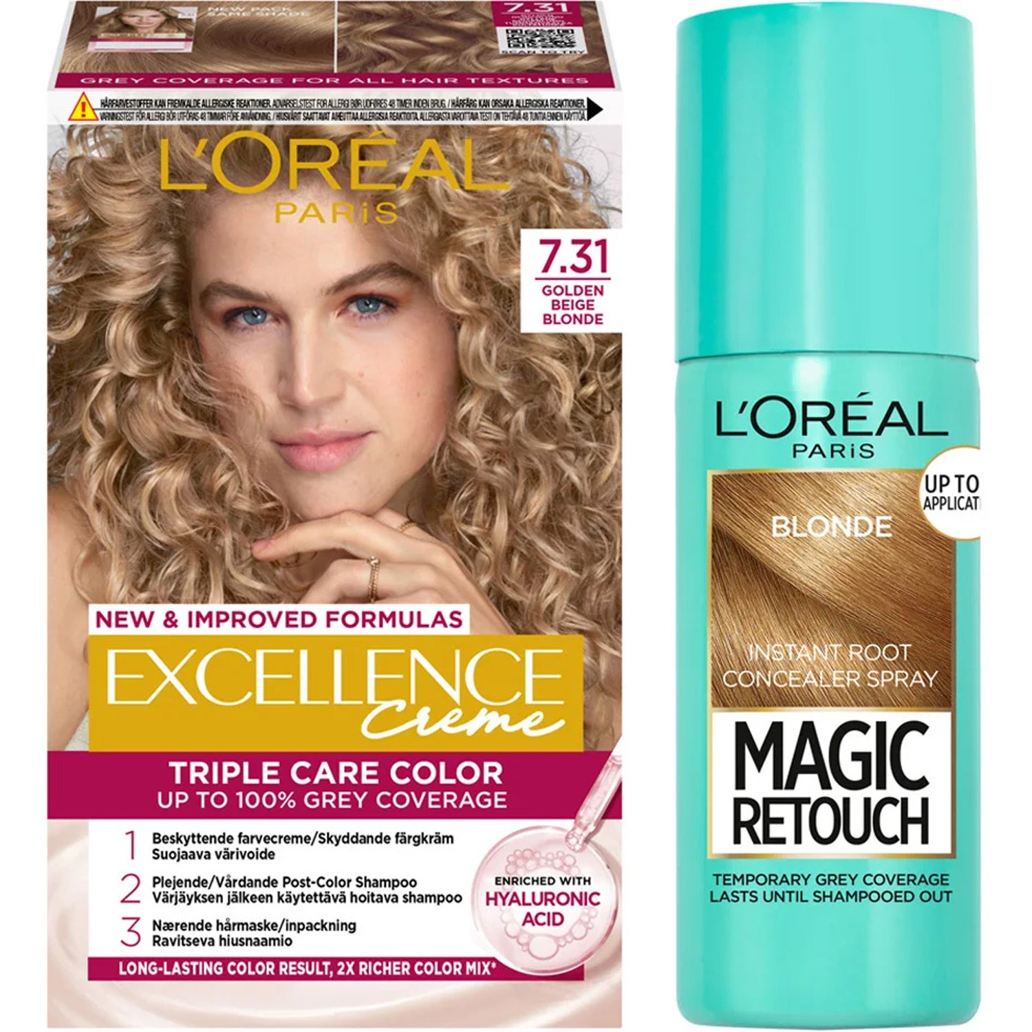 L'Oréal Paris Excellence 7.31 + Magic Retouch Blonde