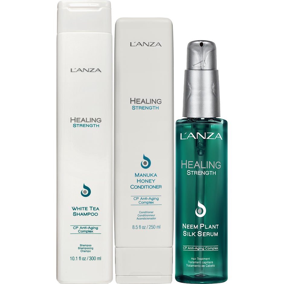 L'ANZA Healing Strenght Trio Shampoo 300ml, Conditioner 250ml, Silk Serum 100ml - 650 ml