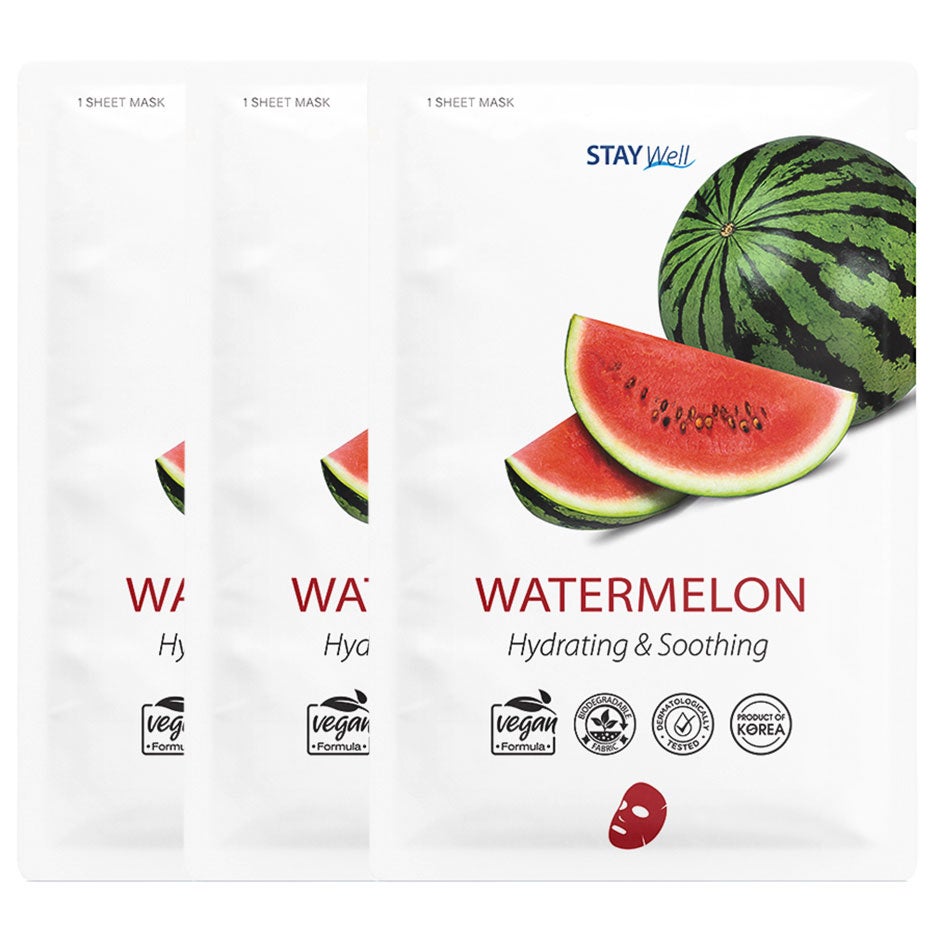 Stay Well Vegan Sheet Mask Watermelon 3pcs