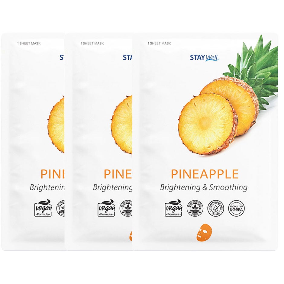 Stay Well Vegan Sheet Mask Pineapple 3pcs