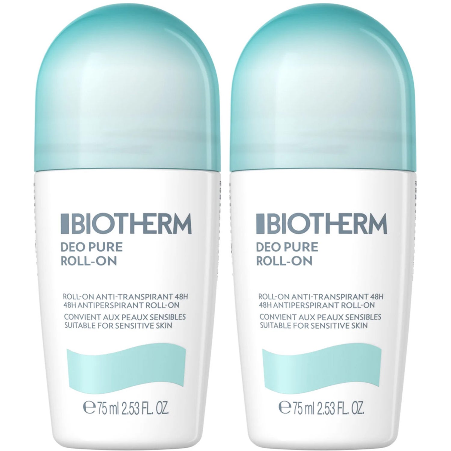 Biotherm Deo Pure Duo 2 x Antiperspirant Roll-On 75ml - 150 ml