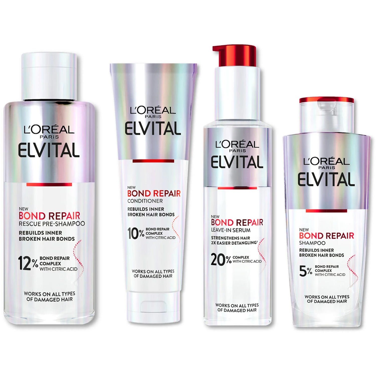 L'Oréal Paris Elvital Bond Complete Kit Pre-shampoo, Conditioner, Serum, Shampoo