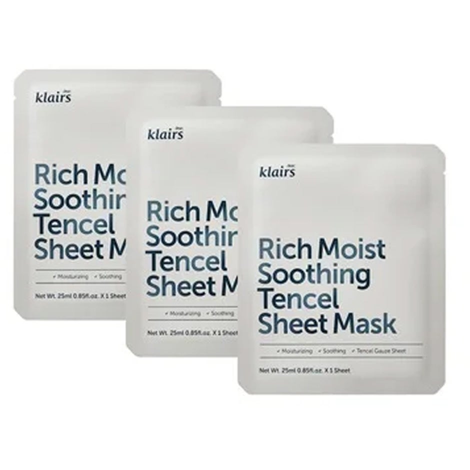 Klairs Klairs Rich Moist soothing sheet mask 3-pcs, 3 x 23 ml - 69 ml