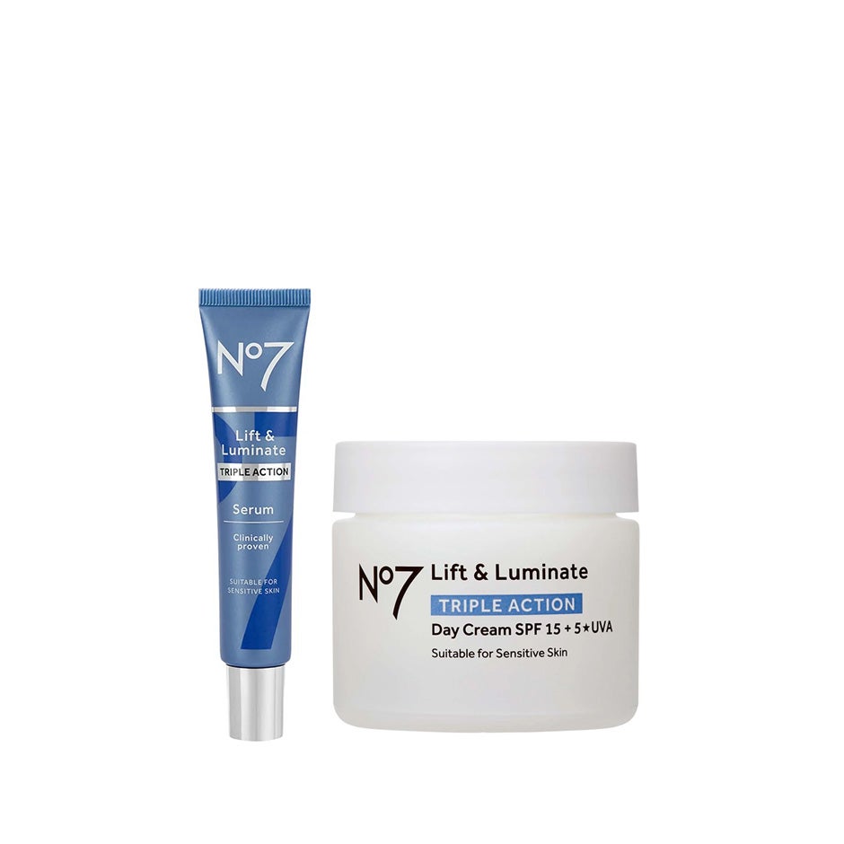 No7 Skincare Essential Duo - Lift & Luminate Serum 30ml, Day Cream 50ml - 80 ml