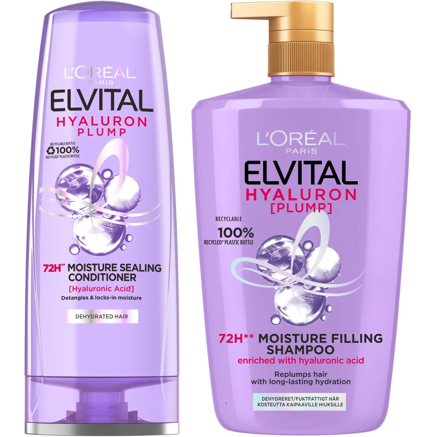 L'Oréal Paris Elvital Hyaluron Plump Duo 1000ml + 200ml Shampoo 1000 ml & Conditioner 200 ml