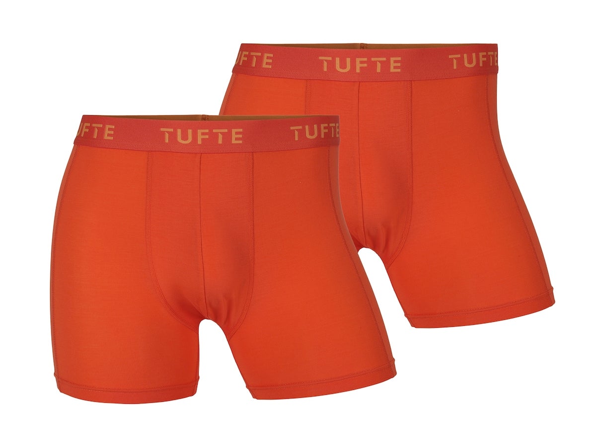 Tufte Tufte Herre Boxer Briefs Blazing Orange 2pk Str S, undertøy laget av bambusfiber